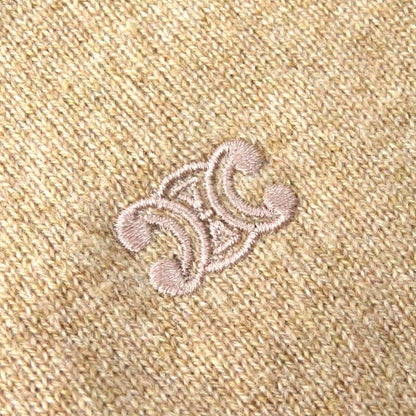 Celine 2ae27317t 100% Cashmere Triomphe Embroidered Turtleneck Long Sleeve Knit