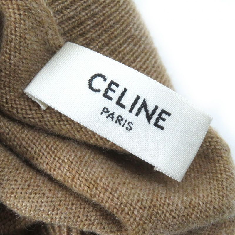 Celine 2ae27317t 100% Cashmere Triomphe Embroidered Turtleneck Long Sleeve Knit