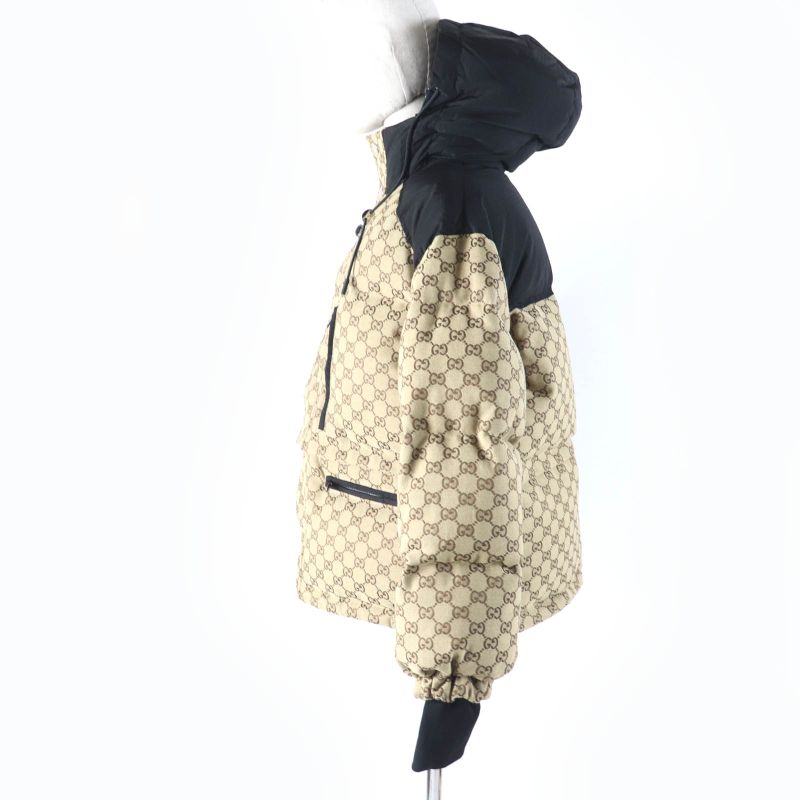 Gucci 761698 GG Canvas Bomber Jacket Current 2WAY Down Jacket Beige 36 With