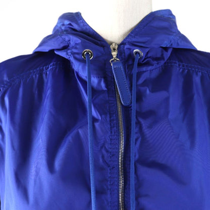 CHANEL P43217v32222 Coco Mark Big Turn Lock Hooded Zip Up Jacket Blouson Blue