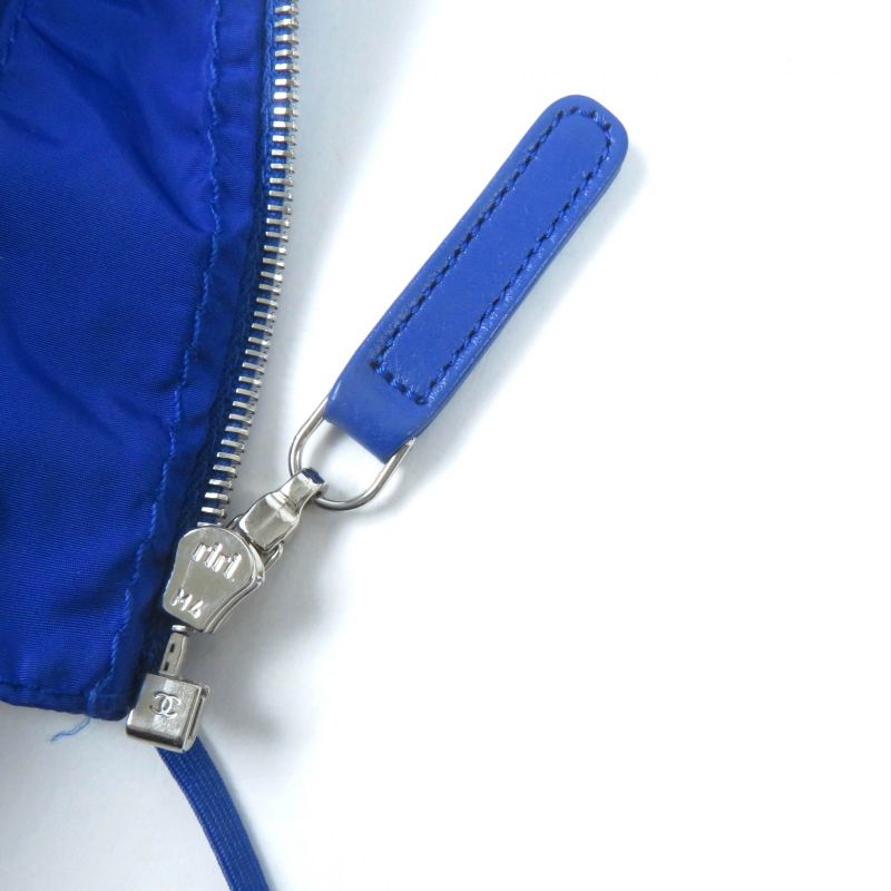 CHANEL P43217v32222 Coco Mark Big Turn Lock Hooded Zip Up Jacket Blouson Blue