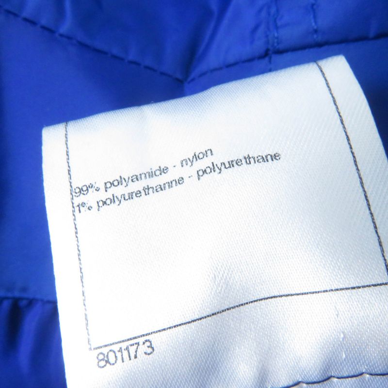 CHANEL P43217v32222 Coco Mark Big Turn Lock Hooded Zip Up Jacket Blouson Blue