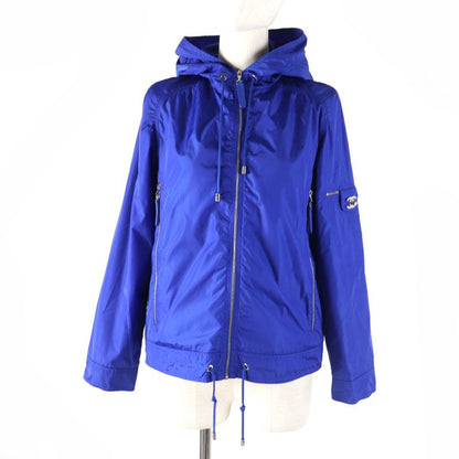 CHANEL P43217v32222 Coco Mark Big Turn Lock Hooded Zip Up Jacket Blouson Blue
