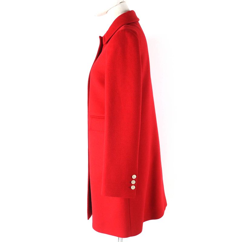 Gucci 406947 Zfw04 Wool Angora Logo Button Stencil Collar Coat Red 38 Made In