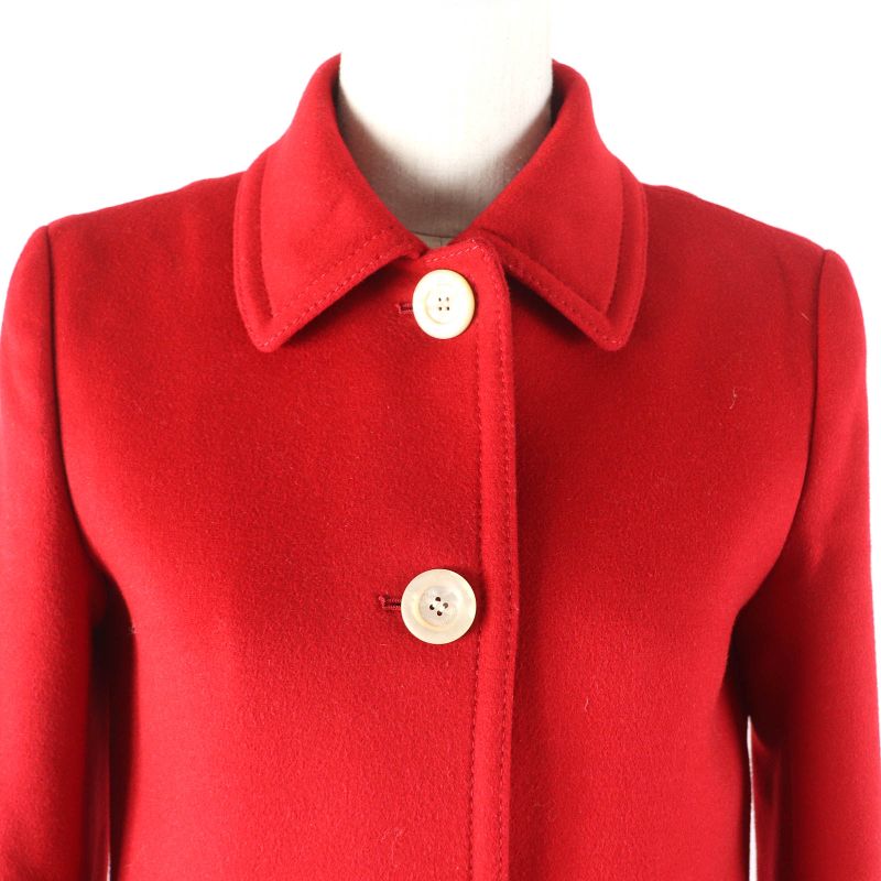 Gucci 406947 Zfw04 Wool Angora Logo Button Stencil Collar Coat Red 38 Made In