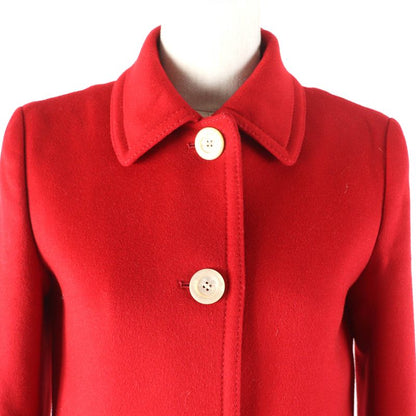 Gucci 406947 Zfw04 Wool Angora Logo Button Stencil Collar Coat Red 38 Made In