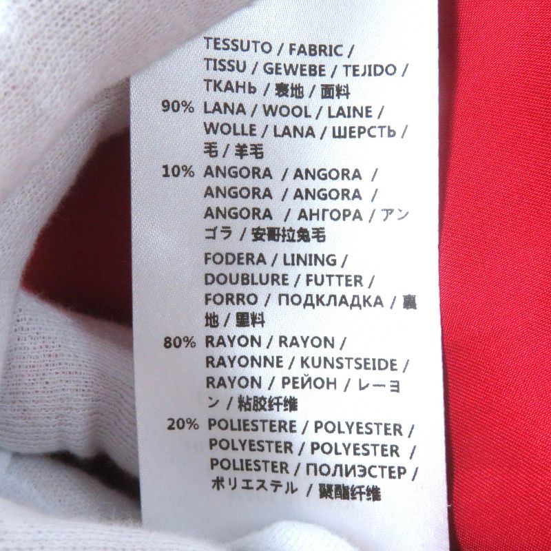 Gucci 406947 Zfw04 Wool Angora Logo Button Stencil Collar Coat Red 38 Made In