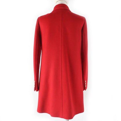 Gucci 406947 Zfw04 Wool Angora Logo Button Stencil Collar Coat Red 38 Made In