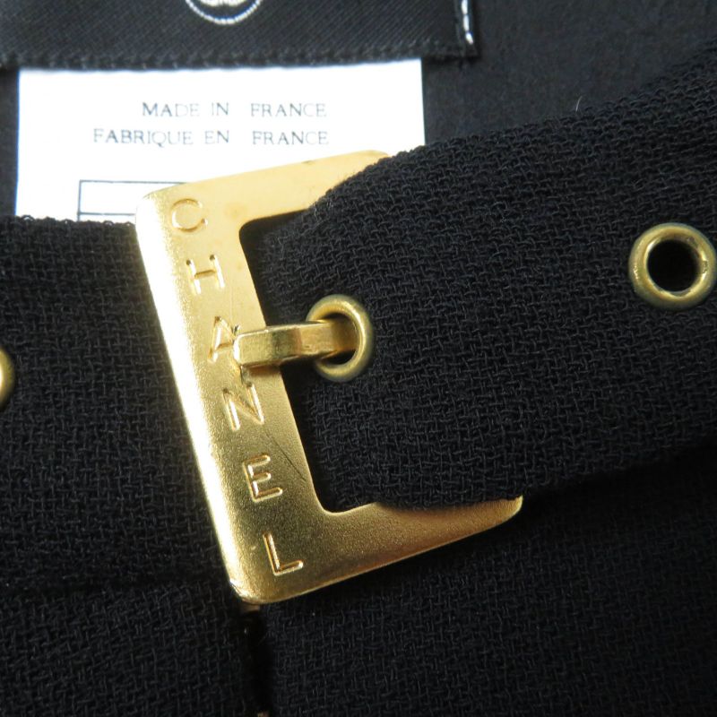 CHANEL Vintage 96A P08207v04917 100% Wool Coco Mark Button Logo Hardware Long