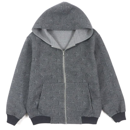  Louis Vuitton 2023 Hob52e Monogram Stripe Logo Embroidery Zip-up Reversible