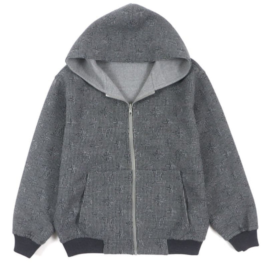  Louis Vuitton 2023 Hob52e Monogram Stripe Logo Embroidery Zip-up Reversible