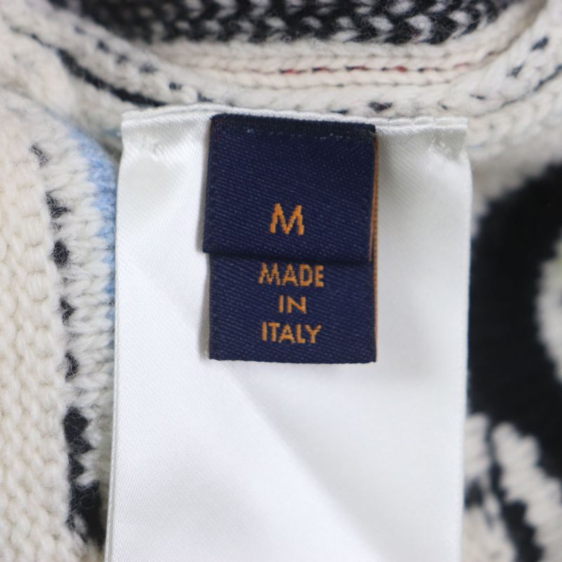 Louis Vuitton 23SS Hon63w LV Puzzle 100% Wool Logo Hardware Crew Neck Jacquard