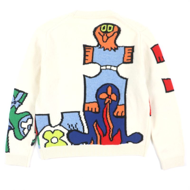 Louis Vuitton 23SS Hon63w LV Puzzle 100% Wool Logo Hardware Crew Neck Jacquard