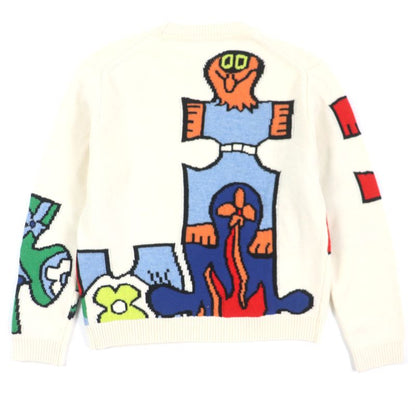 Louis Vuitton 23SS Hon63w LV Puzzle 100% Wool Logo Hardware Crew Neck Jacquard