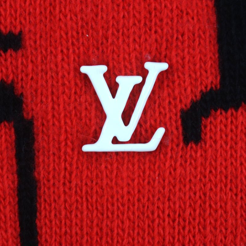 Louis Vuitton 23SS Hon63w LV Puzzle 100% Wool Logo Hardware Crew Neck Jacquard