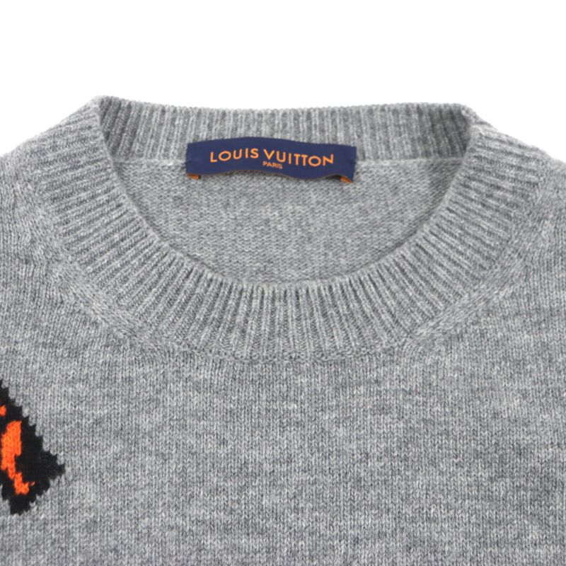  Louis Vuitton 22SS Hmn77w Amen Break 100% Wool Taiga Intarsia Crew Neck