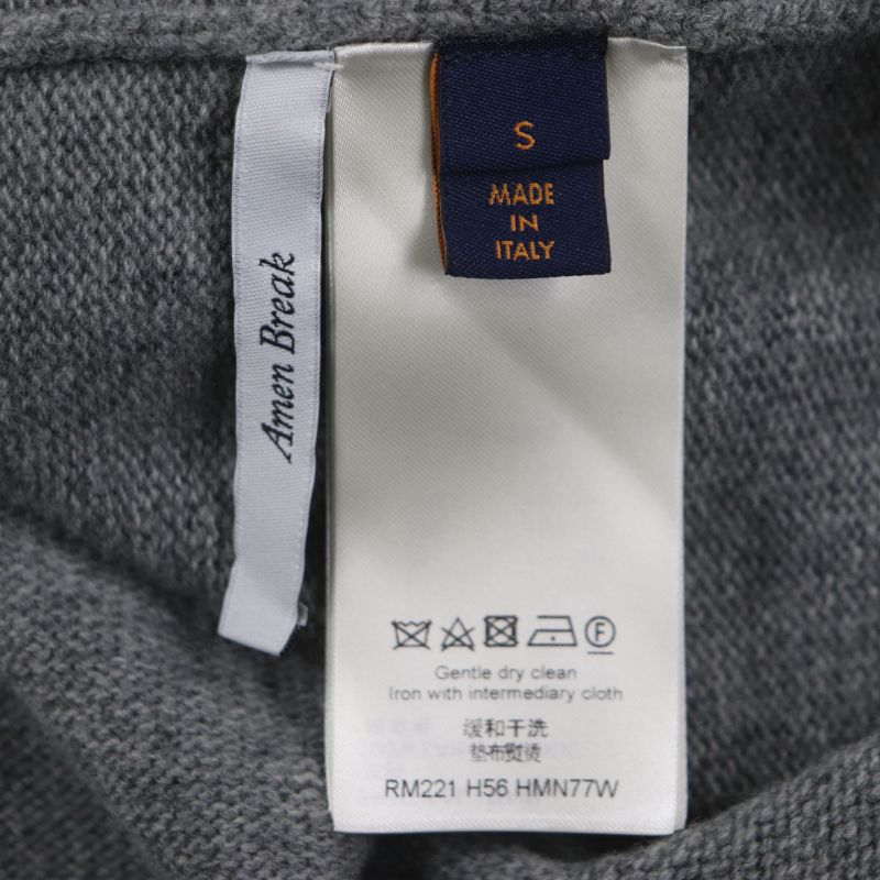  Louis Vuitton 22SS Hmn77w Amen Break 100% Wool Taiga Intarsia Crew Neck