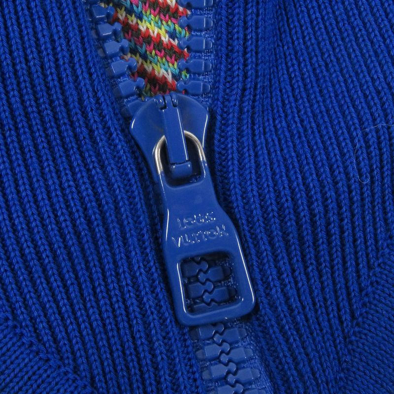 Louis Vuitton 2021 1a8p4n Distorted Monogram Damier Half-zip Knit Sweater Blue