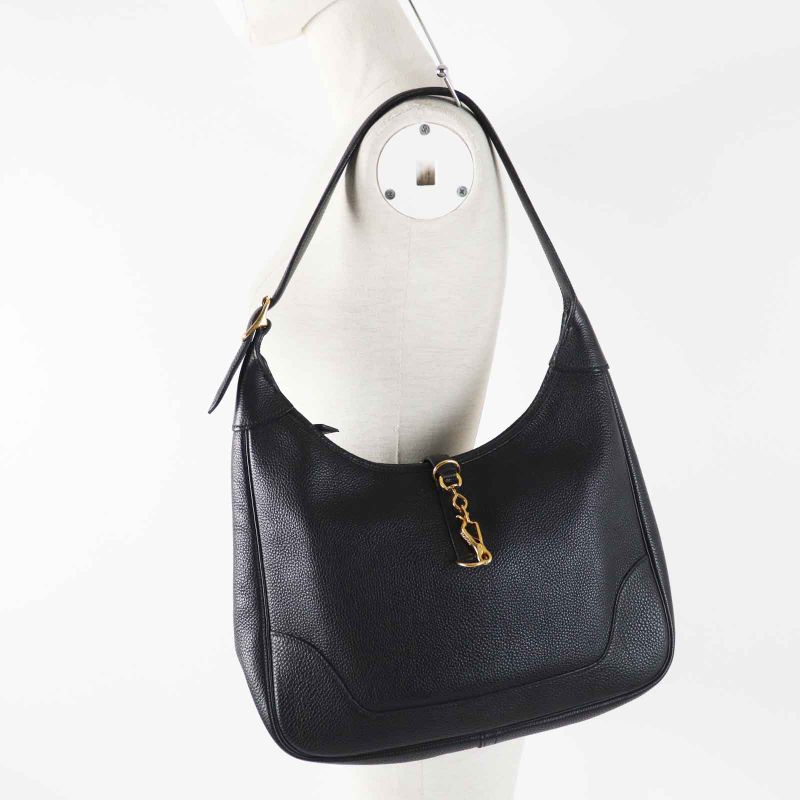 Hermes Trim 31 Gold Hardware Togo Shoulder Bag Black G Engraved French Ladies