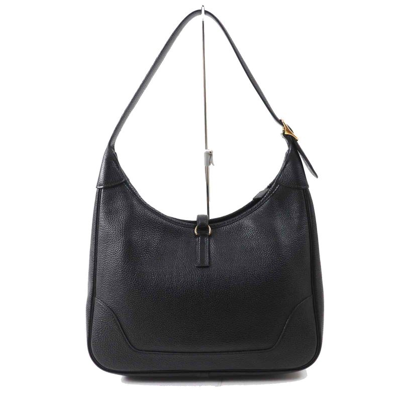 Hermes Trim 31 Gold Hardware Togo Shoulder Bag Black G Engraved French Ladies