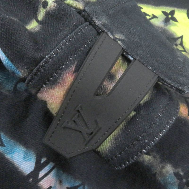 Louis Vuitton 21AW Cotton Monogram Tie-dye Denim Shirt Denim Jacket Black