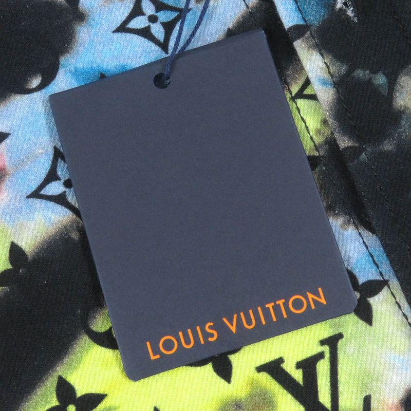 Louis Vuitton 21AW Cotton Monogram Tie-dye Denim Shirt Denim Jacket Black
