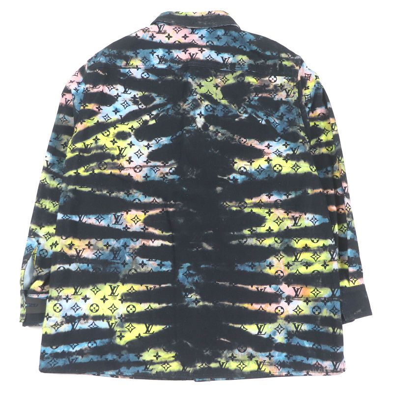 Louis Vuitton 21AW Cotton Monogram Tie-dye Denim Shirt Denim Jacket Black