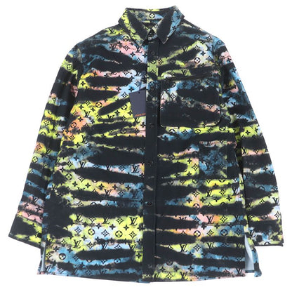 Louis Vuitton 21AW Cotton Monogram Tie-dye Denim Shirt Denim Jacket Black