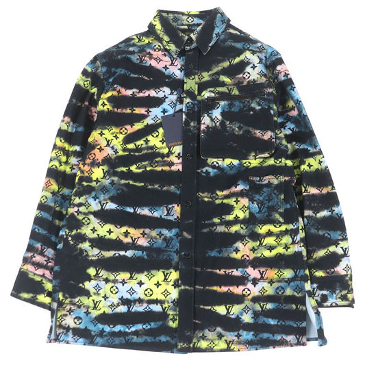 Louis Vuitton 21AW Cotton Monogram Tie-dye Denim Shirt Denim Jacket Black
