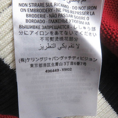 Gucci 496449 Cotton Bee Emblem Patch Long Sleeve Sweater Knit Red L Made In