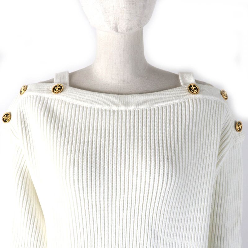 Louis Vuitton 21AW Nautical Shoulder Detail Knit Ikari Button Pullover Top