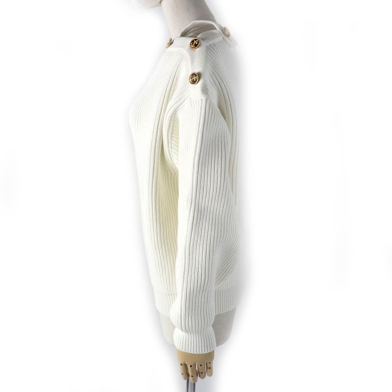 Louis Vuitton 21AW Nautical Shoulder Detail Knit Ikari Button Pullover Top