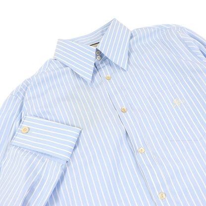 Gucci 680788 Cotton GG Logo Embroidered Striped Long Sleeve Long Sleeve Shirt