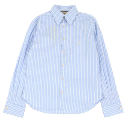Gucci 680788 Cotton GG Logo Embroidered Striped Long Sleeve Long Sleeve Shirt