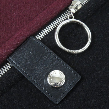 Louis Vuitton Wool Silk Graphic LV Jacquard Piping Lamb Zip Up Poncho Black