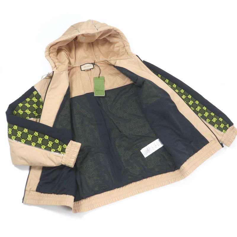 Gucci 2023 752157 GG Jersey Zip Hoodie Custom Jacket Beige M Made In Italy