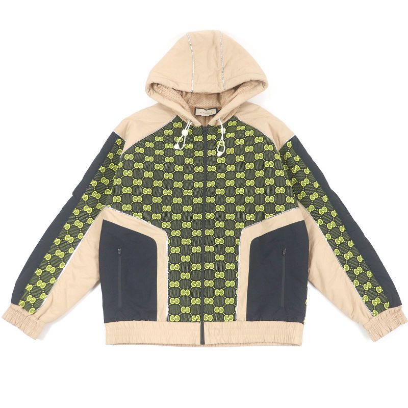 Gucci 2023 752157 GG Jersey Zip Hoodie Custom Jacket Beige M Made In Italy