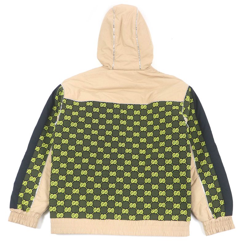 Gucci 2023 752157 GG Jersey Zip Hoodie Custom Jacket Beige M Made In Italy