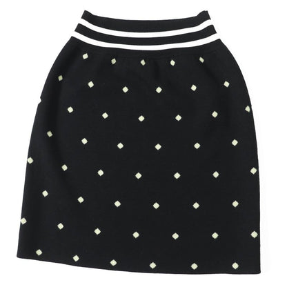 Hermes 2022 2h2302d8 Cashmere Silk Diamond Pattern Knit Skirt Black Light