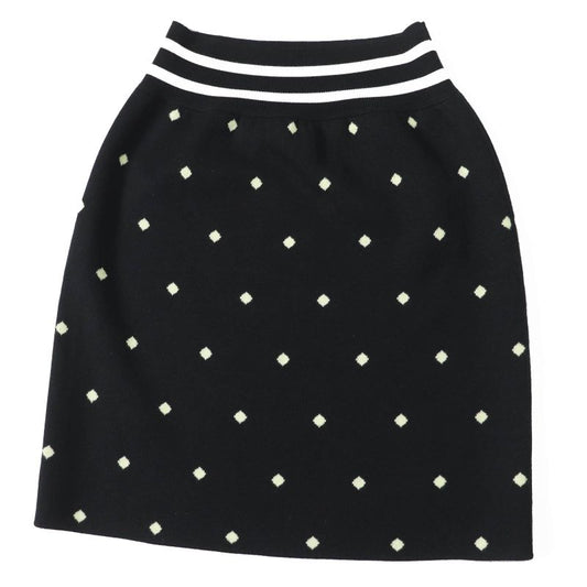 Hermes 2022 2h2302d8 Cashmere Silk Diamond Pattern Knit Skirt Black Light