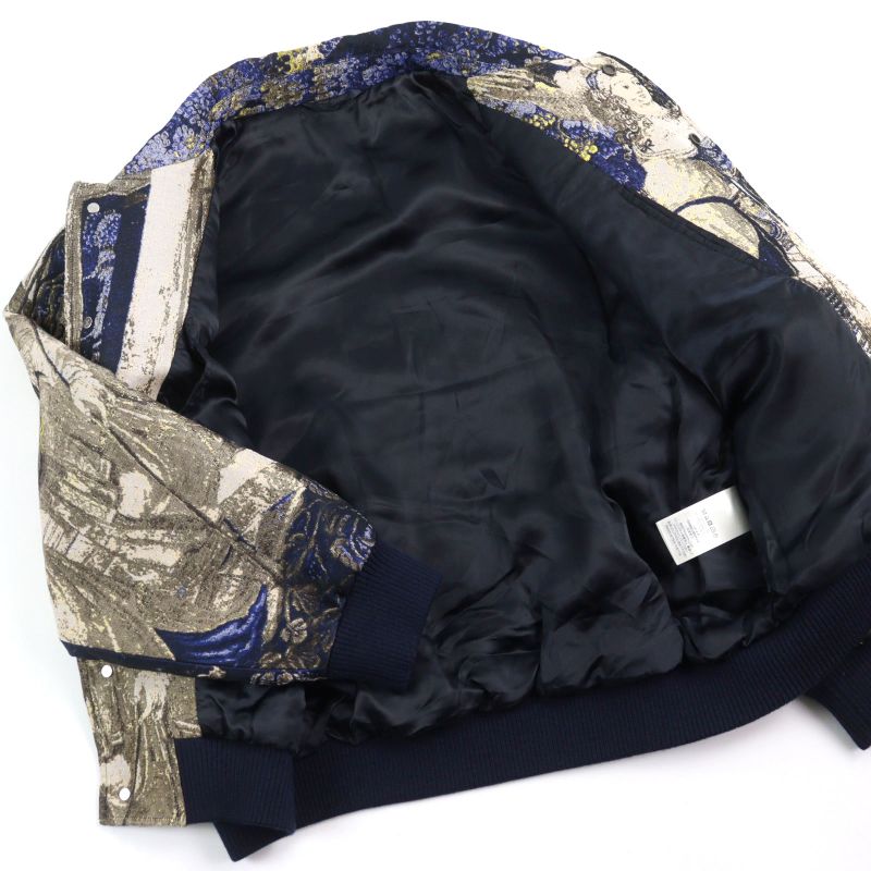 Louis Vuitton 2020 Hib11w Tapestry Logo Embroidery Bomber Jacket Varsity