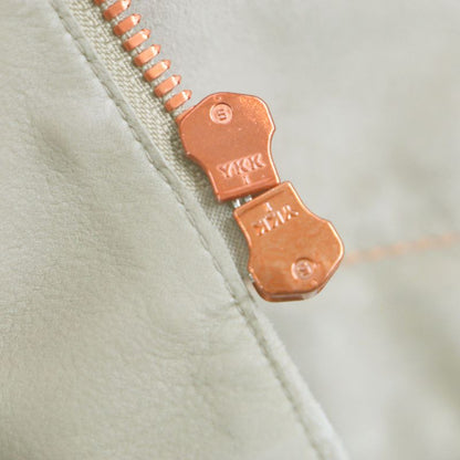 Hermes Rare Reindeer Skin Reindeer Leather Zip-up Hoodie Parka Jacket Beige