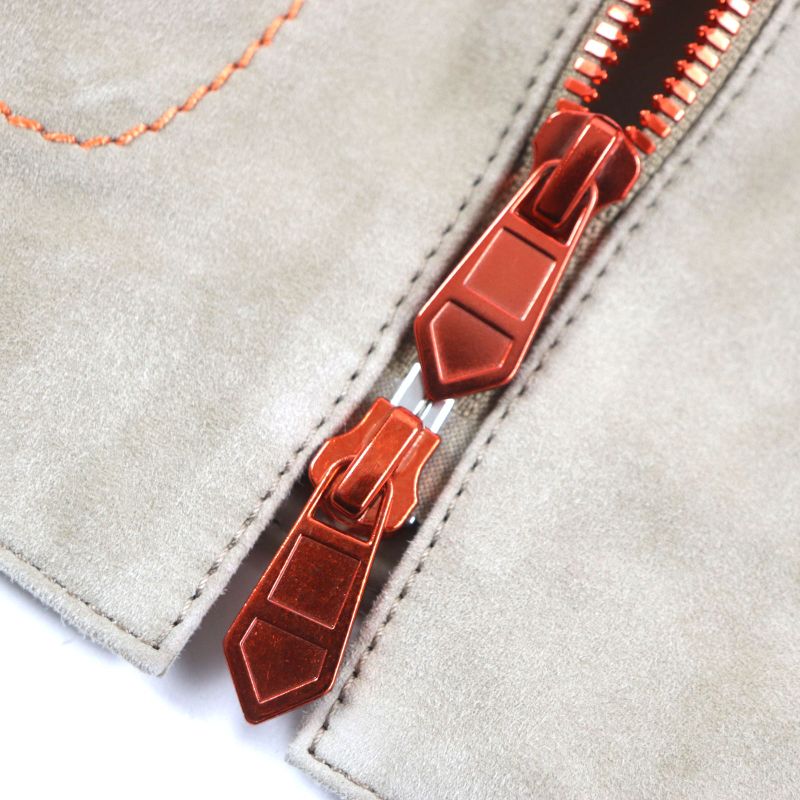 Hermes Rare Reindeer Skin Reindeer Leather Zip-up Hoodie Parka Jacket Beige