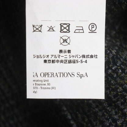 emporio Armani Emporio Almaani 2018 Wool Cotton Black Tag Checked Logo Button