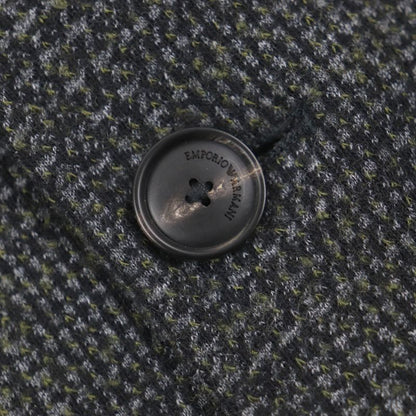 emporio Armani Emporio Almaani 2018 Wool Cotton Black Tag Checked Logo Button
