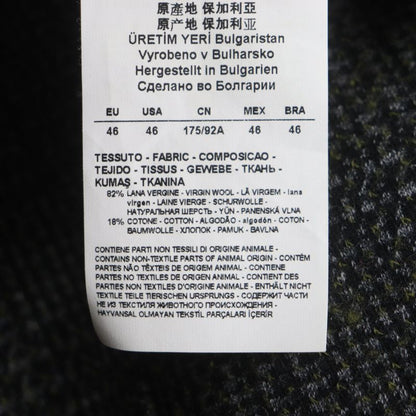 emporio Armani Emporio Almaani 2018 Wool Cotton Black Tag Checked Logo Button