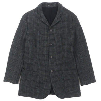 emporio Armani Emporio Almaani 2018 Wool Cotton Black Tag Checked Logo Button