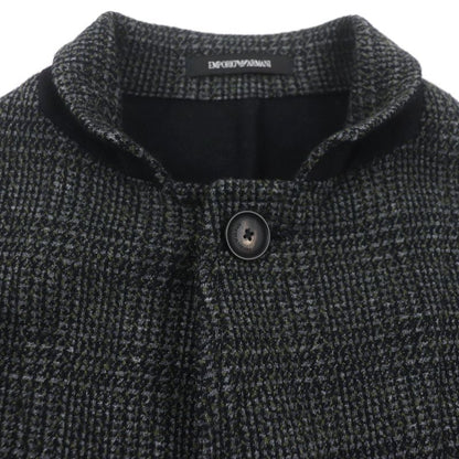 emporio Armani Emporio Almaani 2018 Wool Cotton Black Tag Checked Logo Button