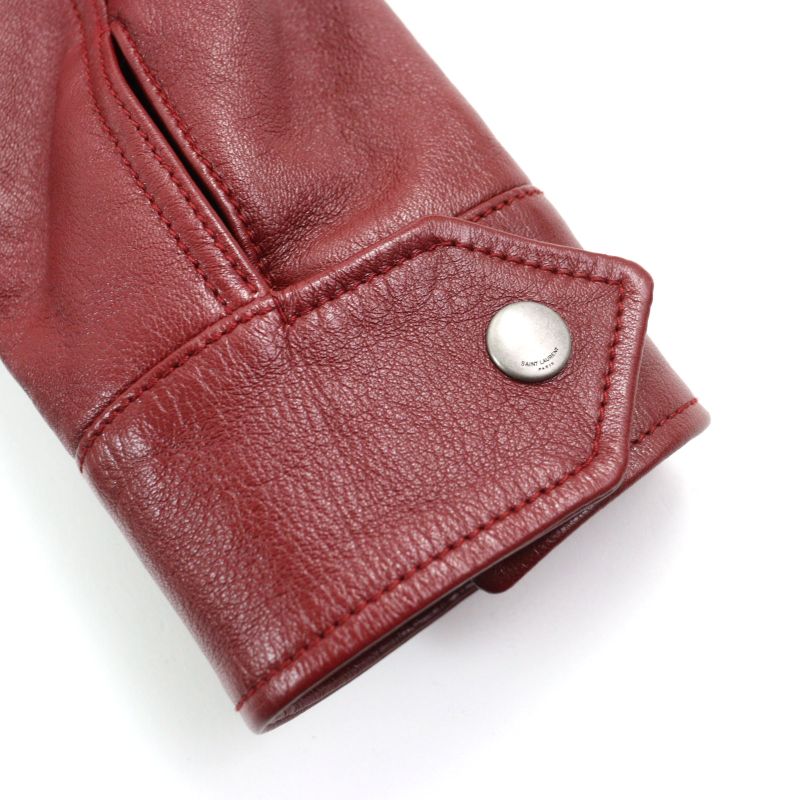 Saint Laurent Paris 575979 Lambskin Bicolor Teddy Western Rib Switch Leather