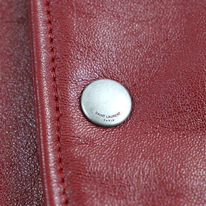 Saint Laurent Paris 575979 Lambskin Bicolor Teddy Western Rib Switch Leather